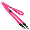 3/8 inch Hot pink mask lanyard with breakaway and double hook and adjustable bead-blank-LNB32MBHPK