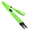 3/8 inch Lime green mask lanyard with breakaway and double hook and adjustable bead-blank-LNB32MBLMG
