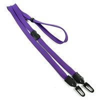 3/8 inch Purple mask lanyard with breakaway and double hook and adjustable bead-blank-LNB32MBPRP