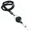 3/8 inch Black breakaway lanyard attached split ring with retractable ID reel-blank-LNB32RBBLK