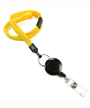 3/8 inch Dandelion breakaway lanyard attached split ring with retractable ID reel-blank-LNB32RBDDL