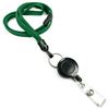 3/8 inch Green breakaway lanyard attached split ring with retractable ID reel-blank-LNB32RBGRN