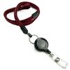 3/8 inch Maroon breakaway lanyard attached split ring with retractable ID reel-blank-LNB32RBMRN