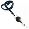 3/8 inch Navy blue breakaway lanyard attached split ring with retractable ID reel-blank-LNB32RBNBL