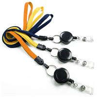 3/8 inch Retractable ID lanyard attached split ring with ID badge reel-blank-LNB32RN