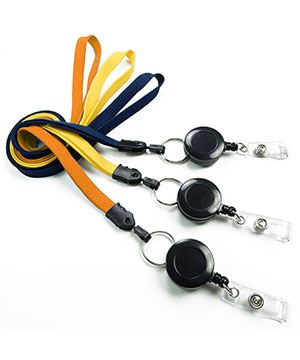 3/8 inch Retractable ID lanyard attached split ring with ID badge reel-blank-LNB32RN