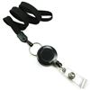 3/8 inch Badge reel black lanyard attached split ring with retractable ID reel-blank-LNB32RNBLK