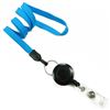 3/8 inch Blue badge reel lanyard attached split ring with retractable ID reel-blank-LNB32RNBLU