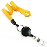 3/8 inch Dandelion badge reel lanyard attached split ring with retractable ID reel-blank-LNB32RNDDL