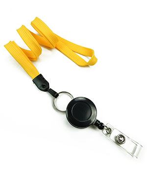 3/8 inch Dandelion badge reel lanyard attached split ring with retractable ID reel-blank-LNB32RNDDL