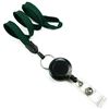 3/8 inch Hunter green badge reel lanyard attached split ring with retractable ID reel-blank-LNB32RNHGN