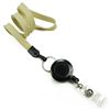 3/8 inch Light gold badge reel lanyard attached split ring with retractable ID reel-blank-LNB32RNLGD