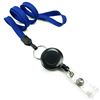 3/8 inch Royalblue badge reel lanyard with rotating key ring and retractable ID reel-blank-LNB32RNRBL