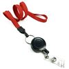 3/8 inch Red badge reel lanyard attached split ring with retractable ID reel-blank-LNB32RNRED