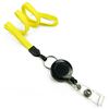 3/8 inch Yellow badge reel lanyard attached split ring with retractable ID reel-blank-LNB32RNYLW