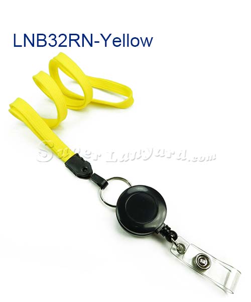 Purple Retractable Id Lanyard | 3/8 inch purple badge reel lanyard attached  split ring with retractable ID reel-blank-LNB32RNPRP
