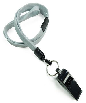 3/8 inch Gray whistle lanyard attached safety breakaway-blank-LNB32WBGRY