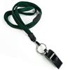 3/8 inch Hunter green whistle lanyard attached safety breakaway-blank-LNB32WBHGN