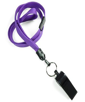 3/8 inch Purple whistle lanyard attached safety breakaway-blank-LNB32WBPRP