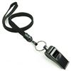 3/8 inch Black whistle lanyard with key ring and whistle-blank-LNB32WNBLK