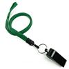 3/8 inch Green whistle lanyard with key ring and whistle-blank-LNB32WNGRN