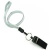 3/8 inch Gray whistle lanyard with key ring and whistle-blank-LNB32WNGRY