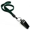 3/8 inch Hunter green whistle lanyard with key ring and whistle-blank-LNB32WNHGN