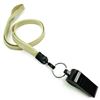 3/8 inch Light gold whistle lanyard with key ring and whistle-blank-LNB32WNLGD