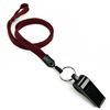 3/8 inch Maroon whistle lanyard with key ring and whistle-blank-LNB32WNMRN