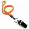 3/8 inch Orange whistle lanyard with key ring and whistle-blank-LNB32WNORG