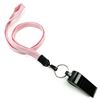 3/8 inch Pink whistle lanyard with key ring and whistle-blank-LNB32WNPNK