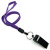 3/8 inch Purple whistle lanyard with key ring and whistle-blank-LNB32WNPRP