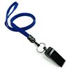 3/8 inch Royal blue whistle lanyard with key ring and whistle-blank-LNB32WNRBL