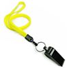 3/8 inch Yellow whistle lanyard with key ring and whistle-blank-LNB32WNYLW