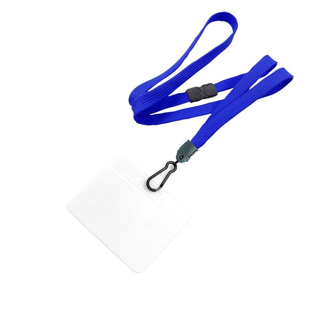 3/8 inch Royalblue id breakaway lanyard with 3 1/2 x 2 1/4 horizontal badge holders-blank-LNB333BRBL