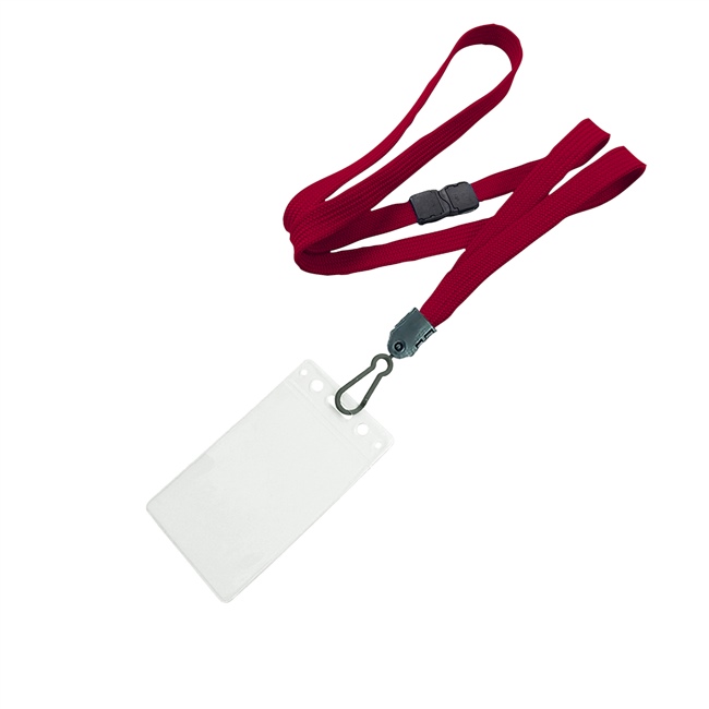 3/8 inch Maroon id breakaway lanyard with 2 1/4 x 3 1/2 vertical badge holders-blank-LNB334BMRN