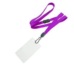 3/8 inch Purple id breakaway lanyard with 2 1/4 x 3 1/2 vertical badge holders-blank