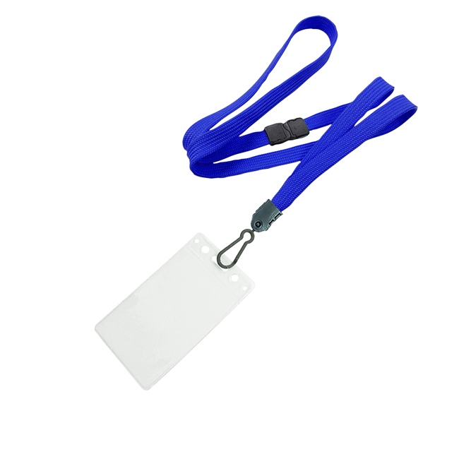 3/8 inch Royalblue id breakaway lanyard with 2 1/4 x 3 1/2 vertical badge holders-blank-LNB334BRBL