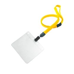 3/8 inch Dandelion breakaway lanyards with clear horizontal 4 x 3 badge holder-blank-LNB3H1B-DDL