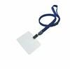 3/8 inch Navyblue breakaway lanyard attached rotating plastic hook with a transparent horizontal 3 1/2 x 2 1/4 badge holder-blank-LNB3H2B-NBL