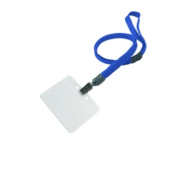 Royalblue Name Badge Holder Lanyard | 3/8 inch royalblue  lanyard strap with 3 1/2 x 2 1/4 horizontal badge holders