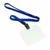 3/8 inch Royalblue neck lanyard with a transparent horizontal 3 1/2 x 2 1/4 badge holder-blank-LNB3H2NRBL