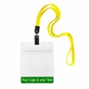 3/8 inch Custom dandelion Title bar 4x3 holder lanyardwith rotating plastic clip attached clear horizontal 4 x 3 zip-lock custom title bar badge holder-blank-LNB3H3NDDL