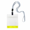3/8 inch Custom gray Title bar 4x3 holder lanyardwith rotating plastic clip attached clear horizontal 4 x 3 zip-lock custom title bar badge holder-blank-LNB3H3NGRY