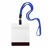 3/8 inch Custom royalblue Title bar 4x3 holder lanyardwith rotating plastic clip attached clear horizontal 4 x 3 zip-lock custom title bar badge holder-blank-LNB3H3NRBL