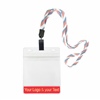 3/8 inch Custom patriotic pattern Title bar 4x3 holder lanyardwith rotating plastic clip attached clear horizontal 4 x 3 zip-lock custom title bar badge holder-blank-LNB3H3NRBW