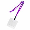 3/8 inch Purple title bar horizontal ID holder lanyardwith rotating plastic clip attached clear horizontal 3 1/2 x 2 1/4 title bar badge holder-blank-LNB3H4BPRP