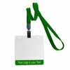 3/8 inch Custom hunter green title bar horizontal ID holder lanyardwith rotating plastic clip attached clear horizontal 3 1/2 x 2 1/4 custom title bar badge holder-blank-LNB3H4NHGN