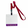 3/8 inch Custom maroon title bar horizontal ID holder lanyardwith rotating plastic clip attached clear horizontal 3 1/2 x 2 1/4 custom title bar badge holder-blank-LNB3H4NMRN