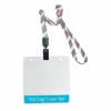 3/8 inch Custom patriotic pattern title bar horizontal ID holder lanyardwith rotating plastic clip attached clear horizontal 3 1/2 x 2 1/4 custom title bar badge holder-blank-LNB3H4NRBW